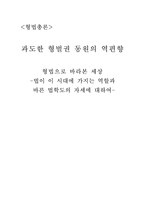 [형법총론] 과도한형벌권동원의 역편향,법의역할과 법학도의자세-6