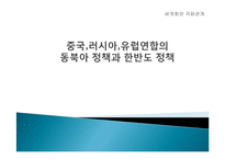 [국제관계] 중국 러시아 유럽연합 동북아한반도정책-1