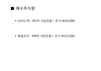 [기업과 경영] LG이노텍, 제일모직 모의 투자-9