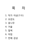 [인문학] 작가 이상의 오감도, 꽃나무, 거울, 절벽, 아침 작품분석 및 감상-2