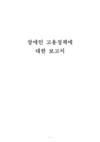 장애인 고용정책에 대한 보고서-1