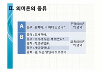 [국어학개론] 의미론에 관한 논의- 선어말어미 `-겠-`, 어휘의미 분석에서의 의미관계 분류-8