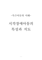 [아동 교육] 특수 아동의 이해-시각장애아동의 특성과 지도-1