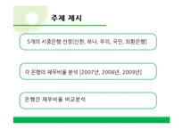 [재무관리] 시중은행의 재무제표분석-신한, 하나, 우리, 국민, 외환은행-2
