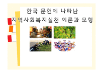 [사회복지] 한국 문헌속 지역사회복지 실천 이론과 모형-1