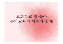 [유아교육] 교회학교 영유아 음악교육의 이론과 실제-1
