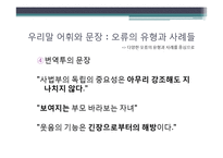 우리말의 특성-어휘와 문장, 한글 맞춤법, 신조어-17