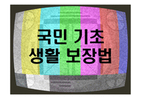 국민기초생활보장법의 문제점 및 개선방안-1