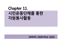 [사회복지] 사회복지시설 및 기관, 시민운동단체를 통한 자원봉사활동-13