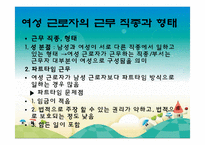 여성 근로자 복지(여성의 노동시장 참여 역사, 직종, 임금, 승진, 휴가및보육, 성희롱, 근무여건)파워포인트 PPT-6