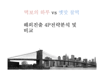 [국제마케팅] 떡보의 하루 vs 옛맛 찰떡 해외진출 4P전략분석 및 비교-1