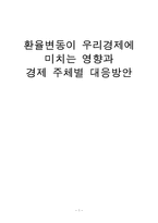 환율변동이 우리경제에 미치는 영향과 경제 주체별 대응방안-1