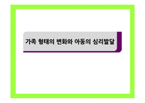 [유아심리] 가족 형태의 변화와 아동의 심리발달-1
