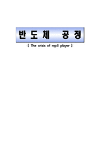 [반도체 공정] MP3 Player 부품의 제조 공정 분석-1