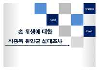 [식품위생학] 손 위생에 대한 식중독 원인균 실태조사-1