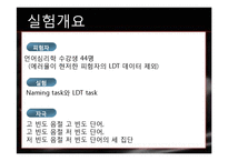 [언어심리학] LDT, NAMING실험에 따른 단어효과-2