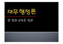 [재무행정론] 큰 정부와 작은 정부-1
