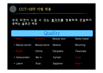 [광고론] 브랜드 슬로건 도출 실습-CUT-OFF 기법 적용-16