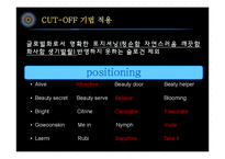 [광고론] 브랜드 슬로건 도출 실습-CUT-OFF 기법 적용-17