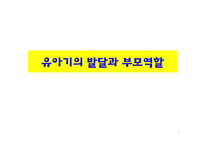 유아기의 발달과 부모역할-1