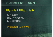 [재무분석] CAPM을 이용한 주가분석 -제약, 건설, 식품 업계를 중심으로-10