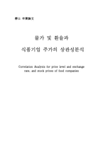 물가 및 환율과 식품기업 주가의 상관성 분석-1
