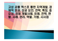 고성 공룡 엑스포 통한 지역개발, 경제적 효과, 성공 요인, 전략, 특징, 중요성, 경제 개발사례, 유래, 전략, 현황, 사례, 관리, 역할-1