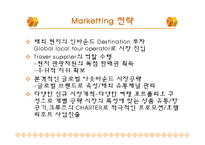 여행업 정의, 여행 회사, 하나투어, 모두투어, 경영 이념, 연혁, 비전과 목표, 마케팅 전략, 수상 내역, 서비스 마인드, 현황, 특징, 마케팅 효과, 전망, 분석-17