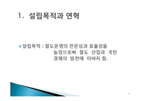 한국철도 코레일 설립 목적, 연혁, 경영 이념, 설립 목적, 비전과 목표, 연혁, 마케팅 전략, 특별한 서비스 마인드, 정보, 현황, 특징, 마케팅 효과, 전망, 분석-3