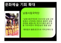 남원시 소개, 부서 소개, 예산 현황, 문화 정책, 문제점, 해결책, 변화, 특징, 현황, 사례, 해결방안, 관리, 시사점, 조사분-20