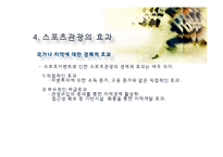 스포츠 관광의 정의, 형태, 유형, 국내 스포츠 관광 현황, 효과, 국내 사례, 국내 스포츠 관광의 발전방향, 특징, 현황, 사례, 관리, 역할, 기법, 시사-13