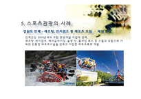 스포츠 관광의 정의, 형태, 유형, 국내 스포츠 관광 현황, 효과, 국내 사례, 국내 스포츠 관광의 발전방향, 특징, 현황, 사례, 관리, 역할, 기법, 시사-16