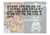 음식문화와 성문화, 문화 관광, 각국의 음식문화와 성문화, 우리나라 음식문화와 성문화, 향후 발전 마케팅, 특징, 현황, 관리, 역할, 사례, 시사점, 조사분석-1