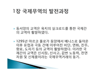 국제 무역의 발전 역사, 발전 과정, 국제무역 이론의 발전, 중상주의, 중농주의, 고전학파무역이론, 근대무역이론, 현대무역이론, 딩스 사례, 특징, 관리 분석-6