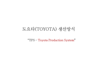 [경영전략] 도요타(TOYOTA) 생산방식-TPS 분석-1