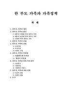 한 부모 가족과 가족정책-1