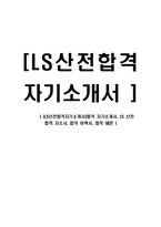 [LS산전합격자기소개서]합격 자기소개서, LS 산전 합격 자소서, 합격 이력서, 합격 예문-1