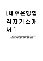 [제주은행합격자기소개서]합격 자기소개서, 제주 은행, 합격 자소서, 합격 이력서, 합격 예문-1