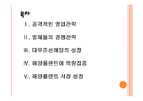 [해양플랜트]한국조선업 전망과 업체들의 경쟁전략(현대중공업,삼성중공업,대우조선해양) PPT자료-2