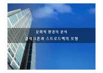 문화적 환경의 분석 - 클럭크혼과 스트로드벡의 모형-1