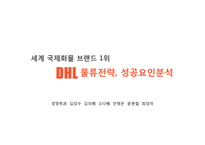 [물류시스템 사례] 물류전략, 성공요인분석-1