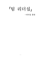 리더십훈련 -팀 리더십-1