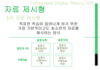 메릴 Merrill 내용요소제시이론(CDT)-9