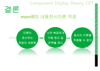 메릴 Merrill 내용요소제시이론(CDT)-18