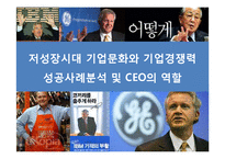 저성장시대 기업문화와 기업경쟁력 성공사례분석 및 CEO의 역할-1