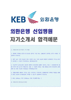 ● KEB외환은행 자기소개서 합격자 샘플 + 외환은행 연봉/인재상 [KEB외환은행 자소서 지원동기/채용정보][외환은행 합격자소서/첨삭항목]-1