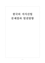 [특허경영]한국의 지식산업 문제점과 발전방향 보고서-1