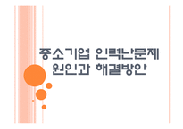 [중소기업문제,중소기업정책] 중소기업 인력난문제의 원인과 해결방안 PPT자료-1
