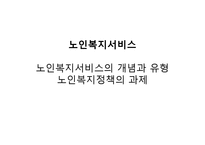 노인복지서비스의 개념과 유형 그리고 노인복지정책의 과제-1