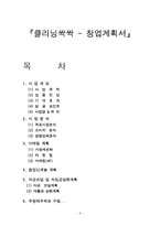 사업계획서-집안 집먼지 진드기,세균제거 전문 청소업체 창업 사업계획서-1